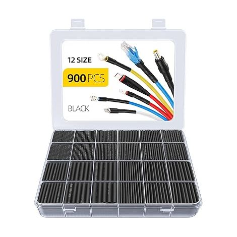 Gaine Thermorétractable Pièces, Étanchéité, EVA Matériau, Total m, Tailles, Rétrécissement pour l'isolation Électrique et Les Connexions de Fils, (1/5)