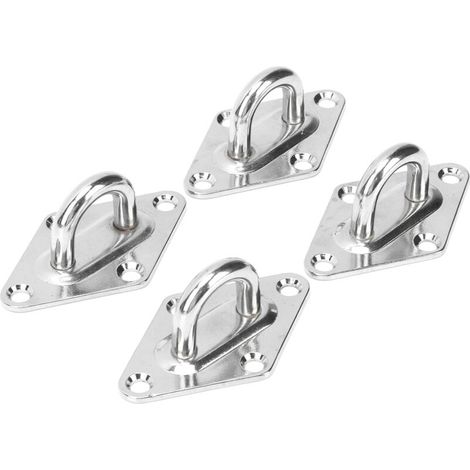 Dilwe 4Pcs Eye Plate, Acier Inoxydable 8mm Boat Eye Plate Marine Hardware Yacht Accessoires Large ApplicationLa Navigation de Plaisance (1/5)