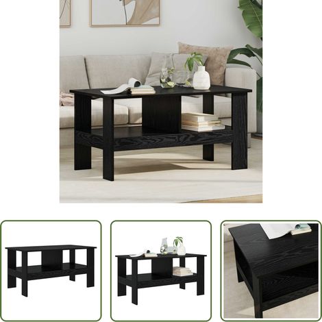 vidaXL Table basse Chêne noir 90 x 50 x 45 cm Bois d'ingénierie (1/5)