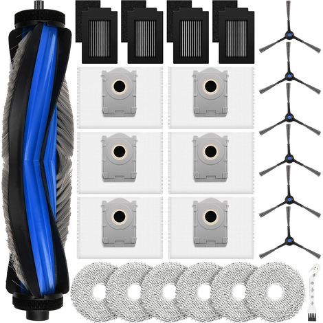 Set mit 24 Zubehörteilen für Ecovacs Deebot T50 Max Pro Omni / T50 Max Pro Omni Gen2 Roboterstaubsauger, 1 Hauptbürste, 6 Staubbeutel, 6 Tücher, 4 Filter, 6 Seitenbürsten (1/5)