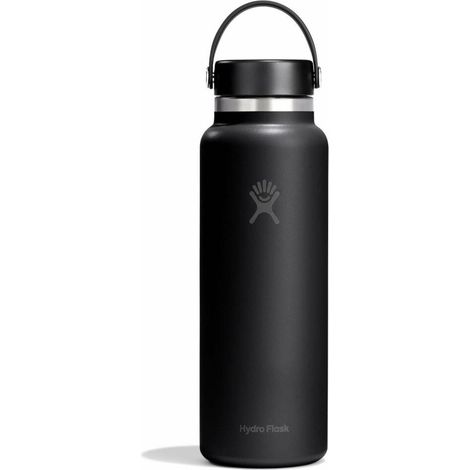 Botella térmica Hydro Flask de 1183 ml (40 oz) con tapa flexible ancha - Negra (1/3)