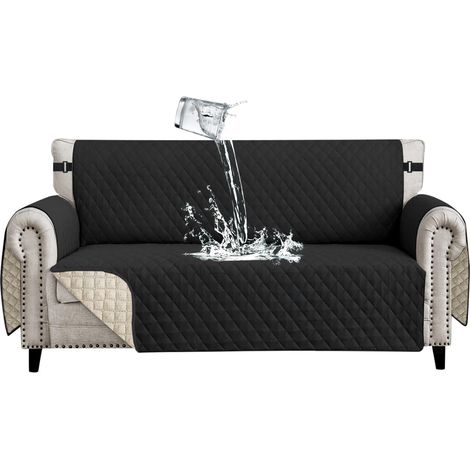 Waterproof 3-Seater Sofa Cover with Armrests Reversible Universal Non-Slip Sofa Protector for Pets Dogs Cats