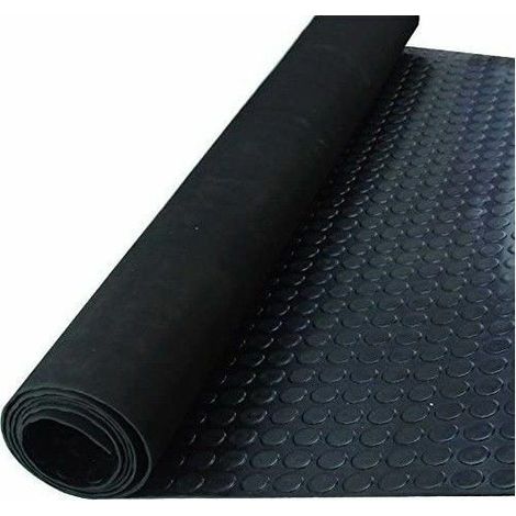 Madeinnature – Tapis podotactile en caoutchouc 040 x 060 cm – Antidérapant pour garages, remorques et caravanes – Épaisseur 3 mm – Motif pastille