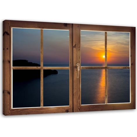 Tableau sur toile Plage Paysage Fenêtre 100x70 (1/5)