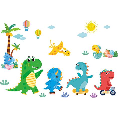 BEBUSINGOTO Ein Set Wandaufkleber, Dinosaurier-Wanddekoration für Wohnzimmer, Büro, Schlafzimmer, Küche, abnehmbare Aufkleber