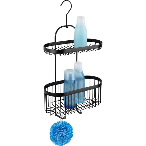 Etagère de douche suspendue 2 niveaux en inox CLASSIC (1/4)