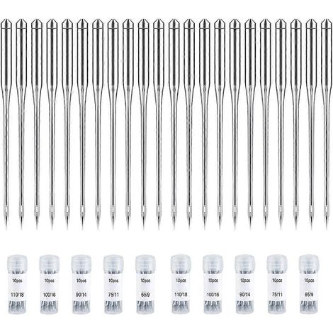 100 aiguilles à coudre à pointe standard pour machines Singer et Brother.