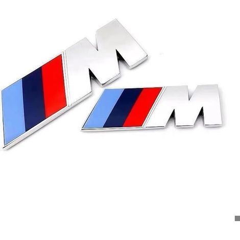 Emblème - BMW - M - Lot de 2 - 4.5CM x 1.5CM - Noir - Métal avec adhésif puissant (1/3)