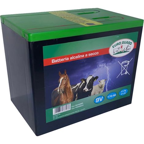 Euro Guard Batteria alcalina a secco per recinti elettrici 9 Volt 170 Ah