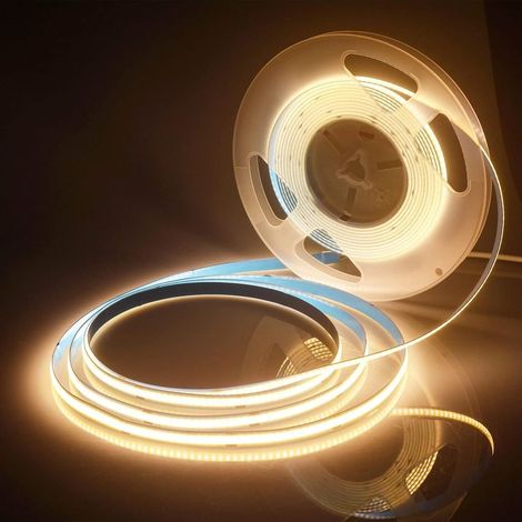 reno – Tira LED flexible de 5 m, luz blanca cálida de 3000 K – 320 LED/m – 8 W/m – 5 V CC – Fácil instalación con adhesivo 3M – Iluminación decorativa para interiores – 640 LED (1/5)
