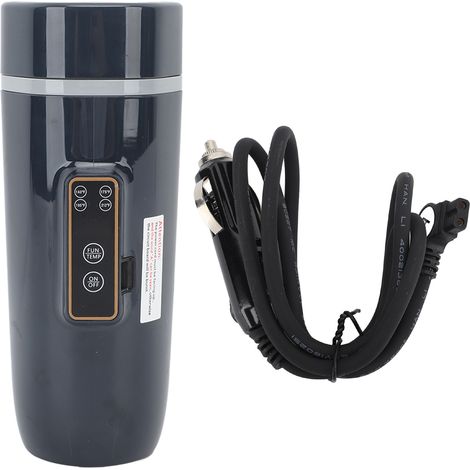 Bouilloire électrique de voyage de 350ml, avec affichage numérique, antidérapante, étanche, Portable, pour l'extérieur, 24V, 140W, noir et bleu (1/5)