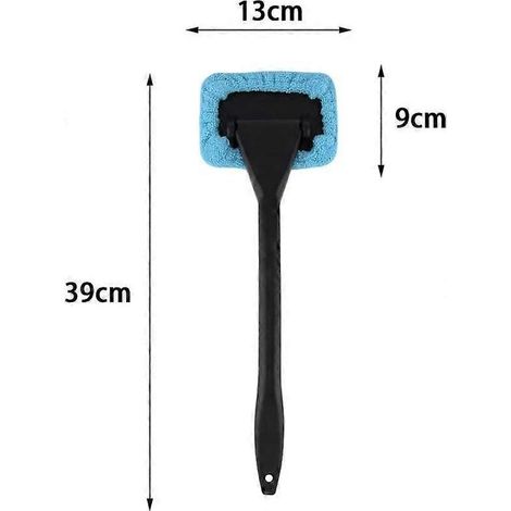 Lingette Microfibre - Pour Nettoyage Pare-Brise - Tête Pivotante - Poignée Amovible - Lot De 2 (1/4)