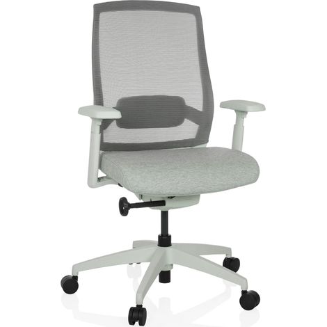 Bürostuhl / Drehstuhl COLORE Rücken Netzstoff / Sitz Stoff lichtgrau hjh OFFICE