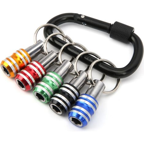 Porte-embouts tournevis 5 pièces, support en alliage d'aluminium, 3 fentes, 1/4 pouce, dégagement rapide, outil de poche (1/5)