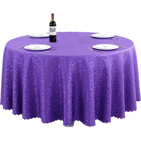 Mantel de jacquard de poliéster resistente a las manchas e impermeable, ideal para cocinas, comidas, bodas, banquetes y fiestas (redondo, 1,8 m). (1/5)