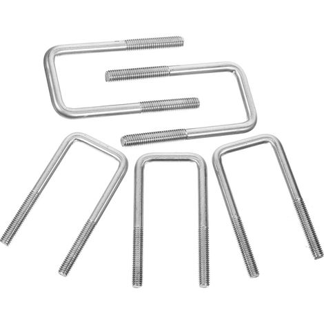 5 Pièces Boulon en U Carré en Acier Inoxydable Argenté, Fixation  Courbure Arrondie, Forme en U, Accessoire Polyvalent, Connexion Sûre, Texture Fiable (1/5)
