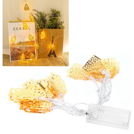 Guirlande lumineuse de 10 LED blanc chaud en forme de calebasse pour l'Aïd et le Ramadan, idéale pour les fêtes musulmanes. (1/5)