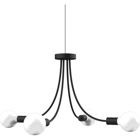 LUMICOM  CLASSIC Plafoniera, 4XE27, max 42W, metallo, nero opaco, D.60cm (1/3)