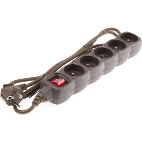 Rallonge électrique 1.5m, 5 prises FR 2P+T, 250 V 16A ( Prix pour 1 )