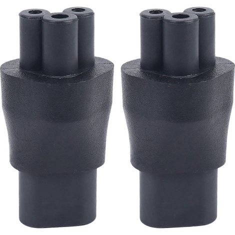 Adaptateur secteur 2X IEC 320 C5 femelle 3 broches vers C8 mâle 2 broches, noir (1/5)