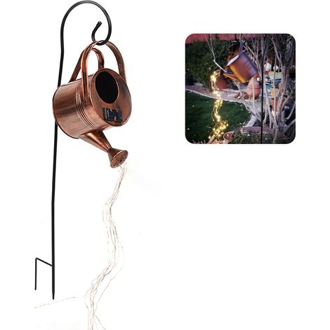 Lampe solaire pour jardin, lampe étanche pour bouteille d'eau extérieure, pommeau de douche rétro en métal, lampe décorative pour cour, jardin, terrasse, allée ou balcon (1/5)