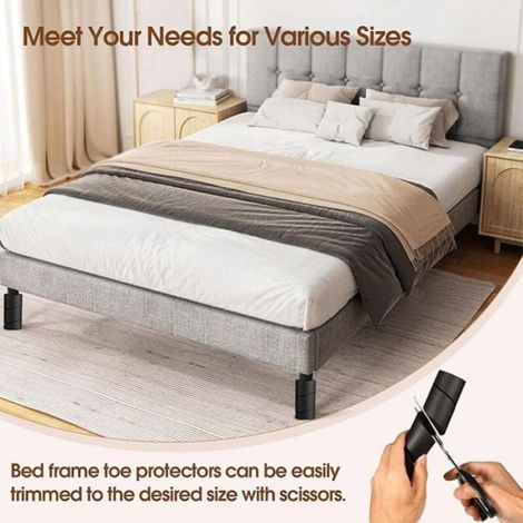 Protège-Pieds De Lit - Mousse EPDM - Anti-Chocs Pour Orteils - Compatible Tous Cadres De Lit - Lot De 4 (1/5)