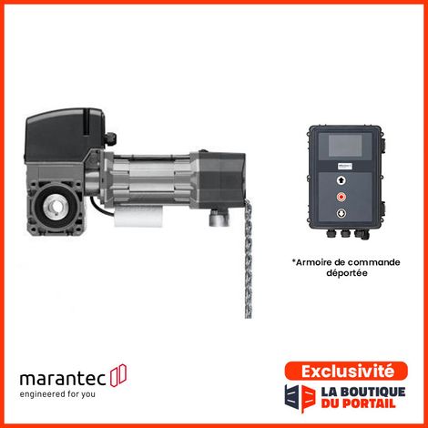 Kit Motorisation Porte Sectionnelle Industrielle 230V Axe Ø25,4 20M² 60N Elec. Déportée CS 320 MARANTEC