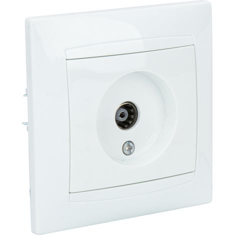 Prise TV encastrée Ø9,52mm Zyna - Blanc - Zenitech (1/5)