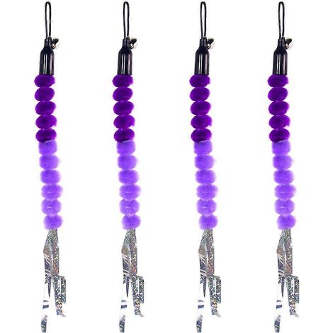 Lot de 4 jouets pour chats : boules de poils colorées, baguettes à ficelle, têtes de rechange incluses, jouets interactifs pour chats et chatons d'intérieur - Style 4 (1/5)