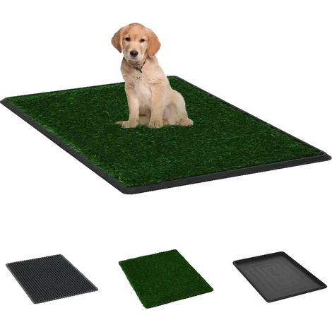 Bandeja sanitaria para mascotas, césped artificial de fácil limpieza, apta para cachorros, tipo 1 (1/2)