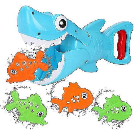 Jouet de bain pour bébé, requin de douche avec petits poissons, jeu d'eau avec requin, petit (1/5)