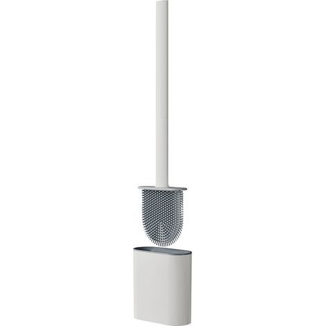 Toilettenbürste, Silikon-Toilettenbürste, Toilettenbürste mit Halterung und Tropfschutz, Wand- oder Bodenmontage für Badezimmer, Toilette (1/4)