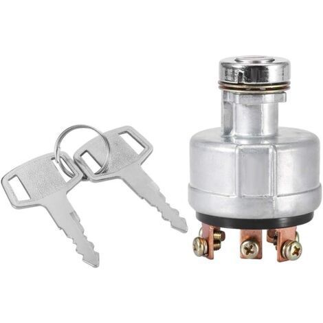 Interruptor de encendido/arranque con palanca para conductor de cable de 6 terminales, 2 llaves, compatible con Kobelco SK200-3 SK200-5 SK120-5 (1/4)