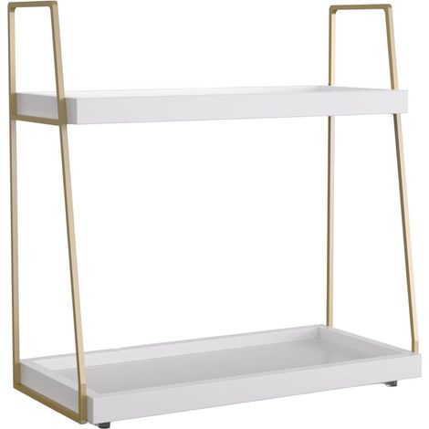 Étagère de rangement pour lavabo, en bois, blanche