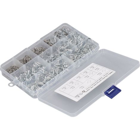Lot de 150 colliers à double fil ressort en acier inoxydable et carbone zingué 5-14mm pour agriculture, Marine, auto, moto, bateau, remorque (1/5)