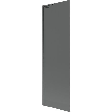 Mexen Next L Badewannenabtrennung einteilig 60 x 150 cm, Graphit, gebürstetes Gun Gray - 895-060-000-03-40-66