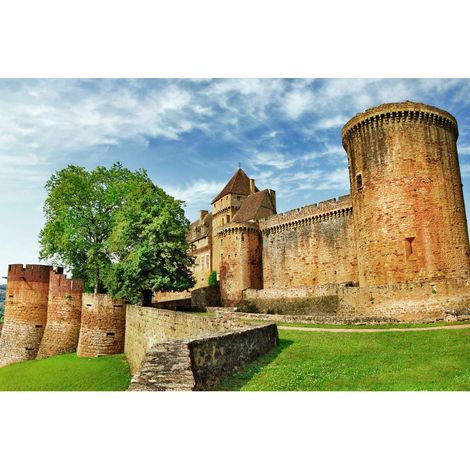 Tableau sur toile château Bretenoux 65x97 cm - Impression sur Toile Murale Décorative - Image imprimée en HD sur Toile - Toile sur Châssis en Bois FSC - Fabriqué en France (1/5)