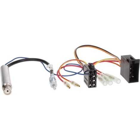 Faisceau ISO autoradio compatible avec Audi VW Seat Skoda Alimentation fantome DIN