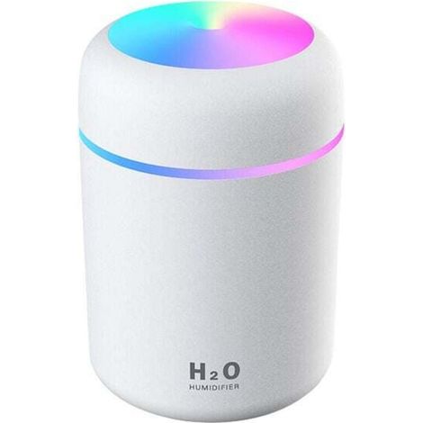 Humidificateur d'air portable USB , mini diffuseur ultrasonique avec 2 modes de brumisation, arrêt automatique, veilleuse LED colorée pour la maison, le bureau et la voiture (1/4)