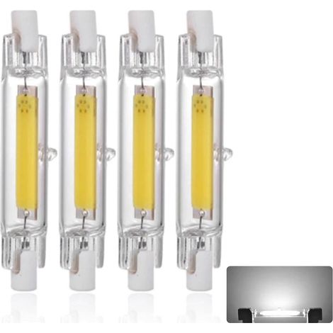 Ampoule LED R7S 78mm 20W Blanc Froid 6000K, 1500LM, Équivalent Lampe Halogène J78 200W, Dimmable, 360 Degrés Linéaire Ampoule 20W R7S 78mm Slim COB LED, 4PCS (1/5)