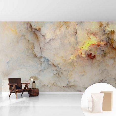 Tapete Vliestapete mit Kleber- abwaschbar - Raumgestaltung Schlafzimmer Wohnzimmer Tapete Bunte Landschaft 416x254 cm (1/5)