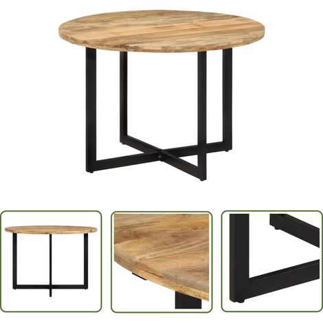 The Living Store Esstisch 110x75 cm Massivholz Mango - Esstisch - Holzmöbel - Mangoholz - Vintage Stil - Retro Tisch (1/5)