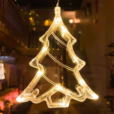 Lustre LED de Noël Barley avec lumières LED à changement de couleur, décoration de fête pour fenêtre (arbre de Noël) (1/3)
