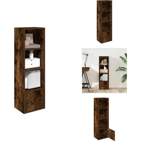 Bibliothèque chêne fumé 31x24x102 cm bois d'ingénierie - Bibliothèque - Bibliothèques - Étagère À Livres - Armoire De Rangement (1/5)