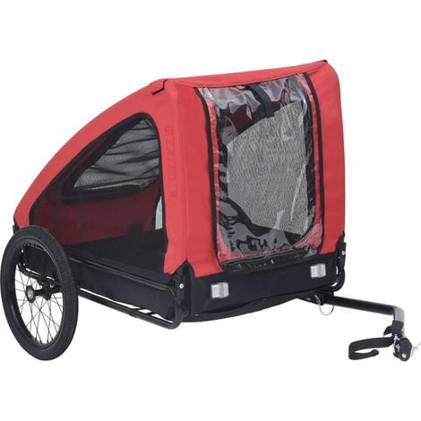 Remorque à vélo pour animaux de compagnie rouge et noire