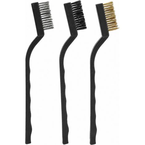 Lot de 3 mini brosses métalliques avec manche en plastique, pour le nettoyage des épines de tronc d'arbres, outil de jardinage pour bonsaïs (1/5)