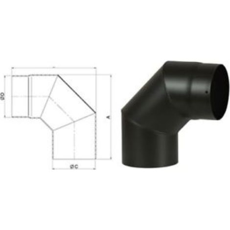 Enregistrer 90 coude en acier pour les conduits de fumA e 12 cm 120 mm A paisseur 2 mm