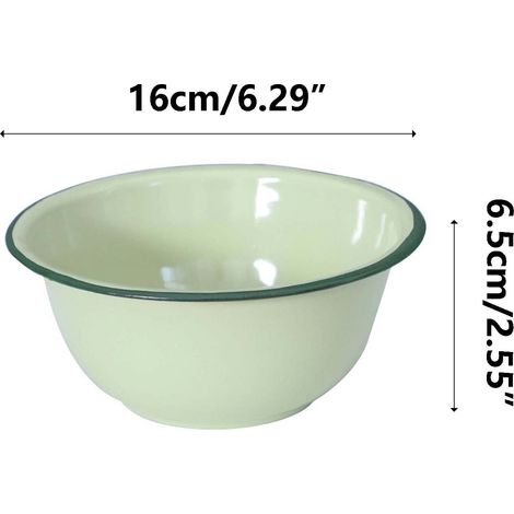 Bol Émail - Vert - 20 cm - 1,95 L - Pour Cuisine Intérieure Et Extérieure - Usage Polyvalent - 1 Pièce (1/5)