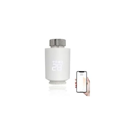 Vanne de radiateur thermostatique Intelligente, vanne de Thermostat de radiateur numérique Intelligente WiFi avec Commande vocale et de Groupe, contrôle de Chauffage Intelligent (1/5)