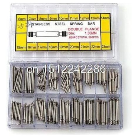 Pair 360 pcs montre d'horloger Outil de réparation de barre à ressort 8 Mm-25 mm NEUF WW